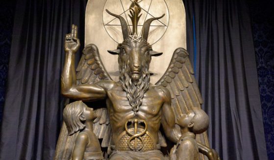 A statue of Baphomet, an invented pagan idol that has been adopted as a symbol by the Satanic Temple, an atheist organization that uses the demonic name while invoking the First Amendments strictures against government support of religion.