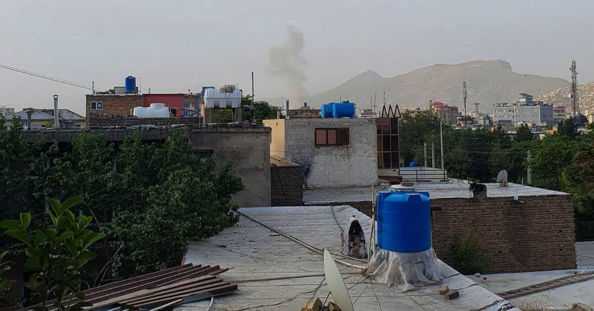 Smoke rises from a house following a U.S. drone strike in the Sherpur area of Kabul. President Joe Biden announced Monday that Al-Qaeda chief Ayman al-Zawahiri had been killed by a drone strike in the Afghan capital.