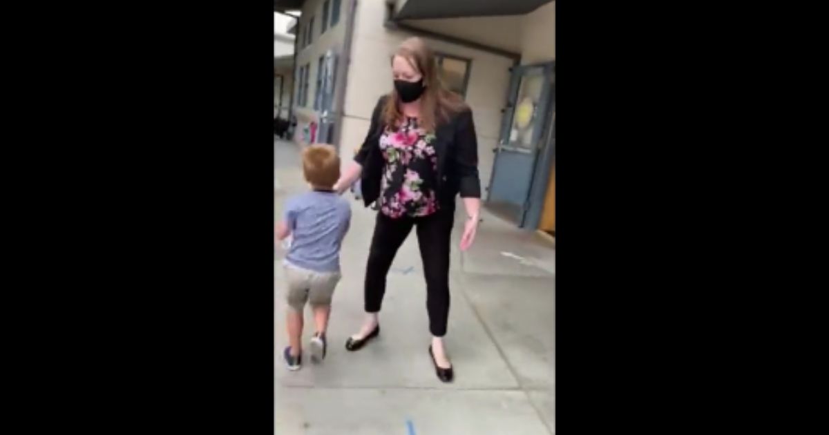 A Mountain View, California, elementary school principal refused to allow a boy to enter the school on Thursday because he wasn't wearing a mask.