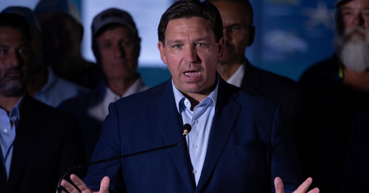 Florida Gov. Ron DeSantis speaks during a press conference on June 8 in West Palm Beach, Florida.