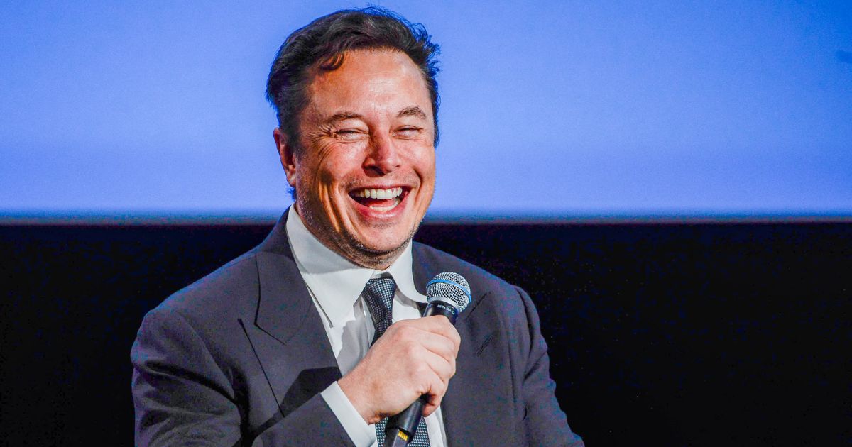 Tesla CEO Elon Musk smiles as he addresses guests at the Offshore Northern Seas 2022 (ONS) meeting in Stavanger, Norway, on Monday.