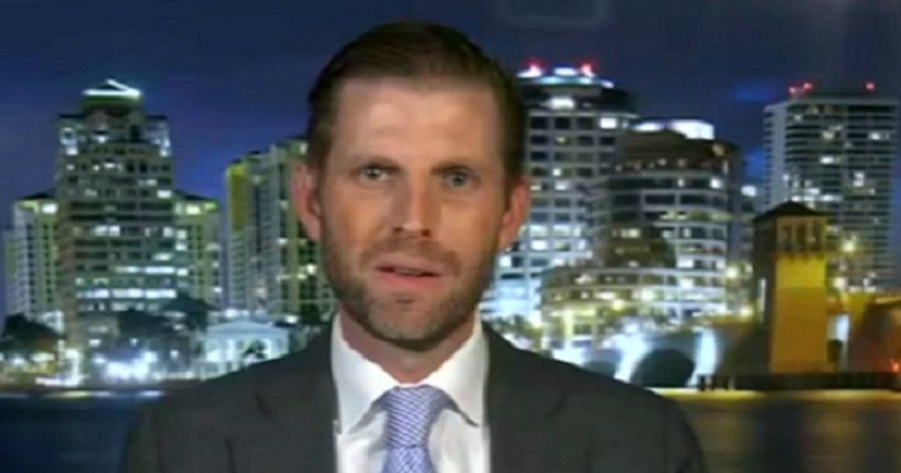 Eric Trump, son of former President Donald Trump, appears on Fox News' "Hannity" on Monday.