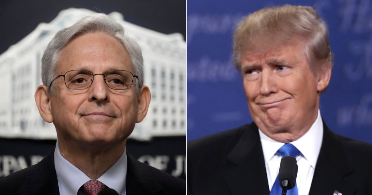 Former President Donald Trump, right, responds to Attorney General Merrick Garland's, left, press conference on Thursday.