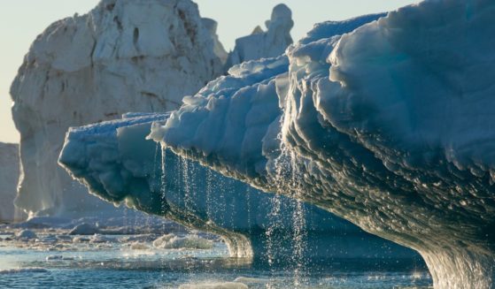 Massive icebergs melting