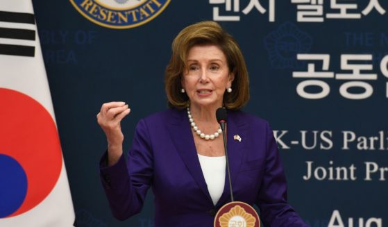 Speaker of the House Nancy Pelosi attends the Joint Press Announcement after meeting with South Korean National Assembly speaker Kim Jin-pyo at the National Assembly on Thursday in Seoul, South Korea.