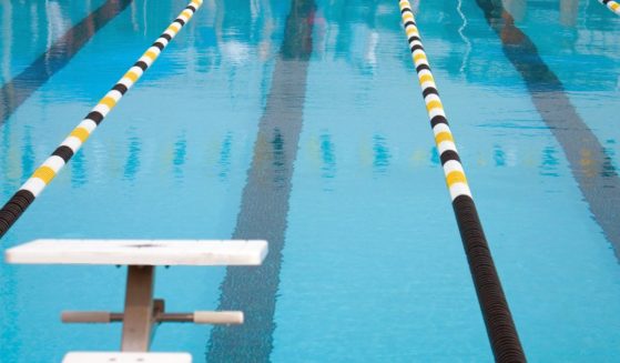 A swimming pool is seen in this stock image.