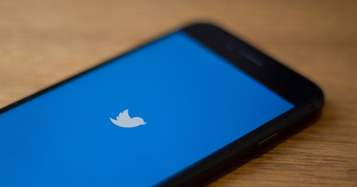 The Twitter logo is seen on a phone in this photo illustration.