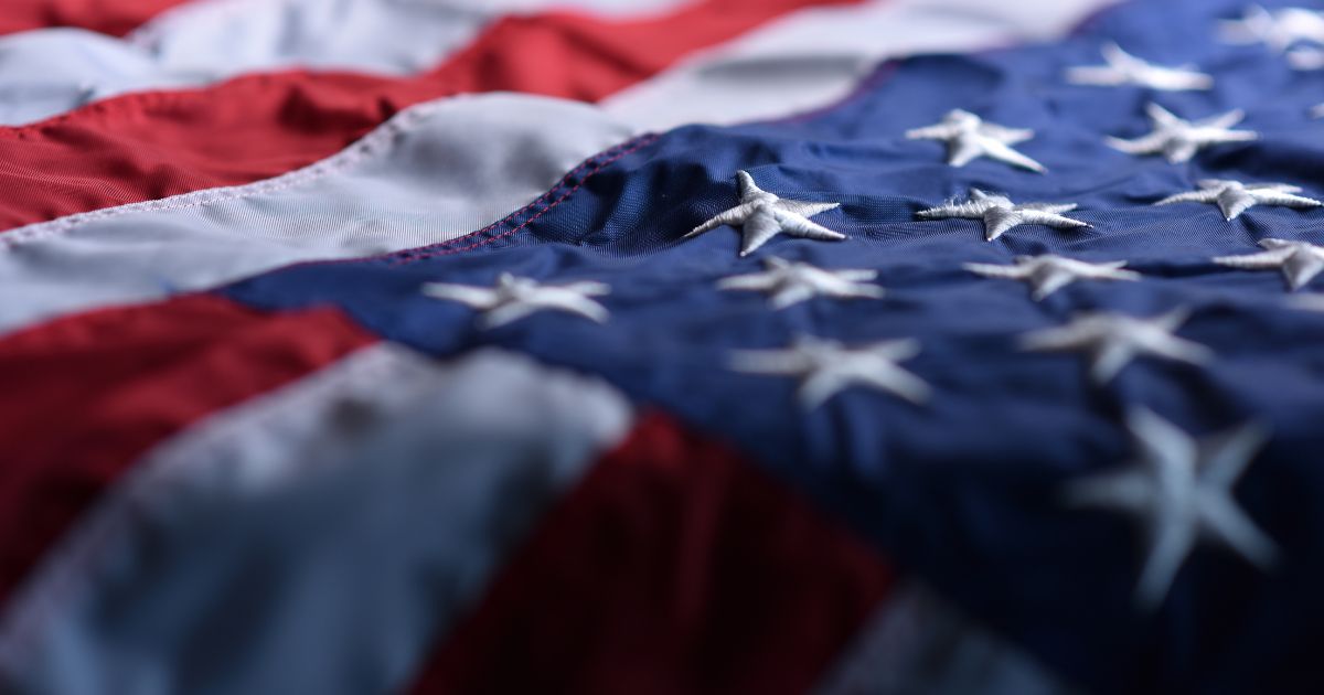 An American flag is seen in the above stock image.