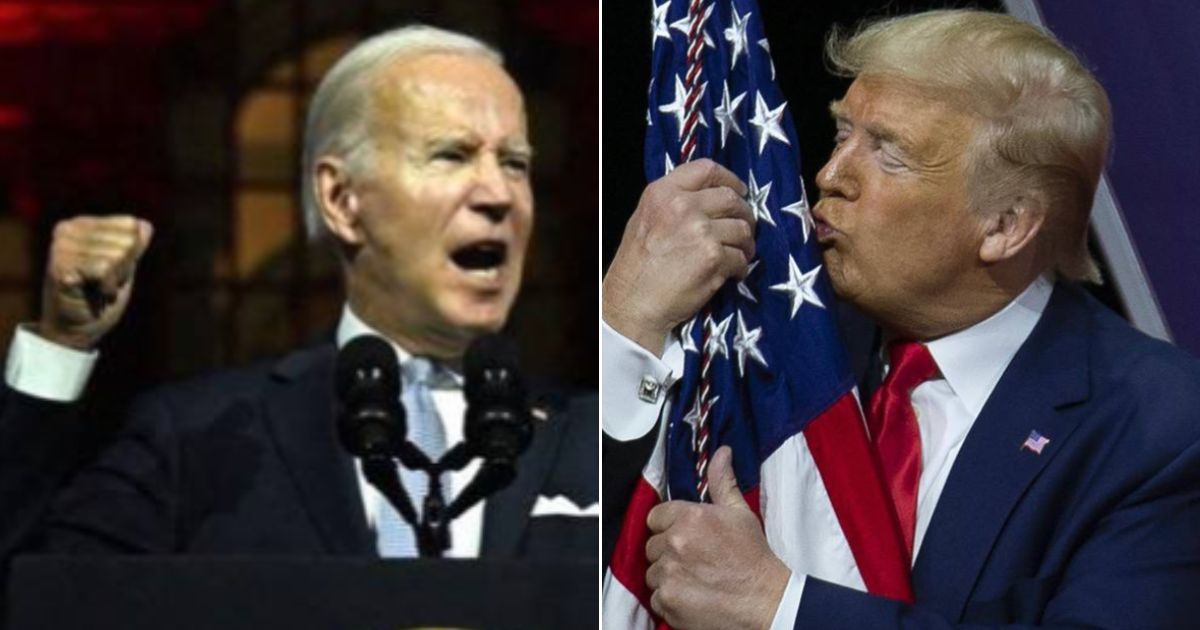 Former President Donald Trump, right, had some pointed remarks after Joe Biden's provocative anti-MAGA speech Thursday.