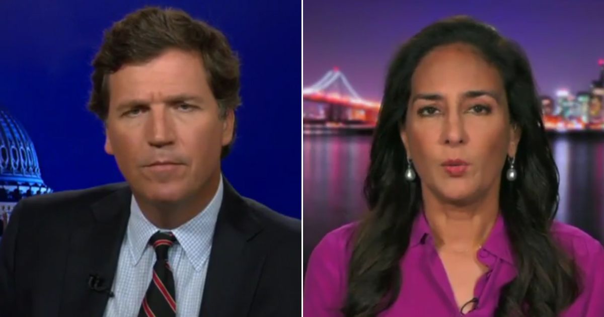 Tucker Carlson interviews Harmeet Dhillon Friday about Department of Justice raids, which appear to have been leaked to liberal news outlets before the subjects were served with subpoenas.