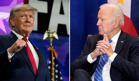 Former President Donald Trump speaks at a conference on June 17 in Nashville, Tennessee. President Joe Biden listens as he meets with Philippine President Ferdinand Marcos Jr. on Thursday in New York.