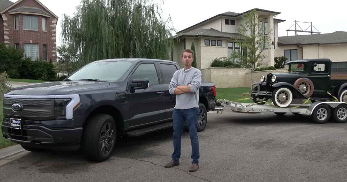 For his Youtube channel "Hoovies Garage," car aficionado Tyler "Hoovie" Hoover tested the towing capacity of the electric Ford F-150 Lightning, which did not go the way he planned.