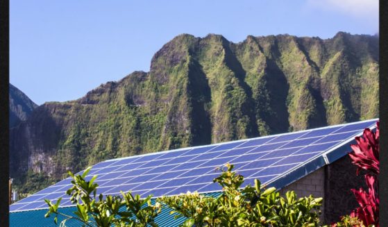 An undated file photo shows rooftop solar panels on a home in Oahu, Hawaii.