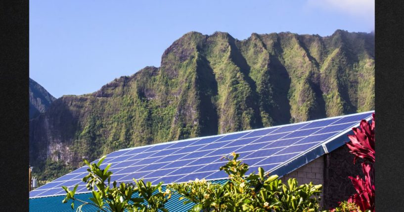 An undated file photo shows rooftop solar panels on a home in Oahu, Hawaii.