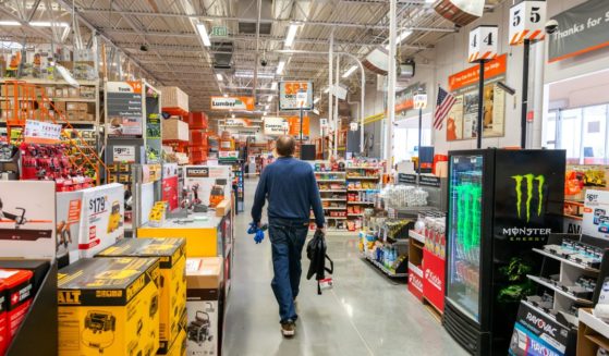 A man shops at a Home Depot in Roseburg, Oregon, on Nov. 19, 2018.