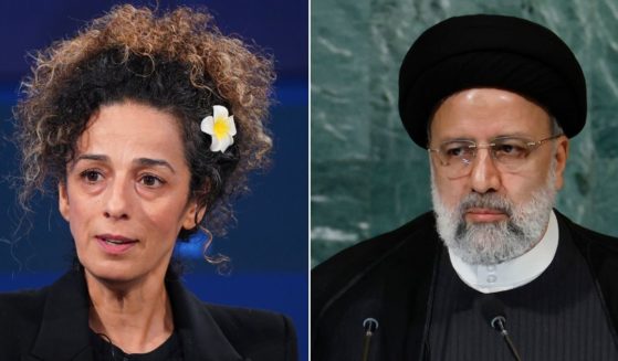 Masih Alinejad,,left, a journalist and activist, spoke out against the United States for granting a visa to Iranian President Ebrahim Raisi, right.