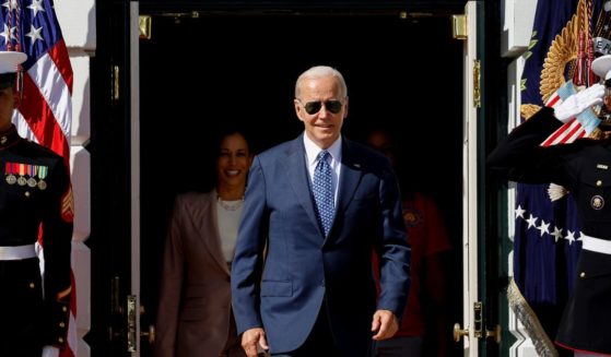 President Joe Biden arrives at an event celebrating the passage of the Inflation Reduction Act on the South Lawn of the White House on Tuesday in Washington, D.C.