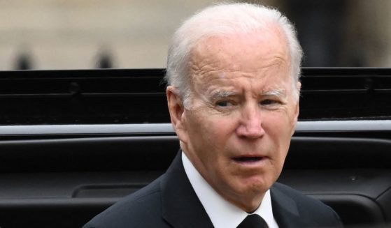 President Joe Biden arrives at Westminster Abbey in London on Monday to attend the State Funeral Service for Queen Elizabeth II.