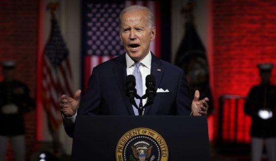President Joe Biden delivers a speech at Independence National Historical Park on Thursday in Philadelphia.