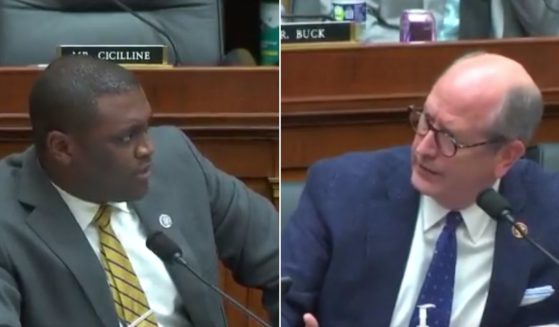 Democratic Rep. Mondaire Jones, left, claimed Capitol Police office Brian Sicknick was "bludgeoned to death" on Jan. 6, 2021, but Republican Rep. Dan Bishop, right, argued that the officer died of natural causes, as was confirmed by a medical examiner.