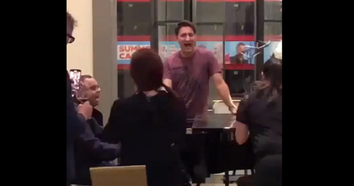 Canadian Prime Minister Justin Trudeau captured on camera singing in a London hotel lobby.