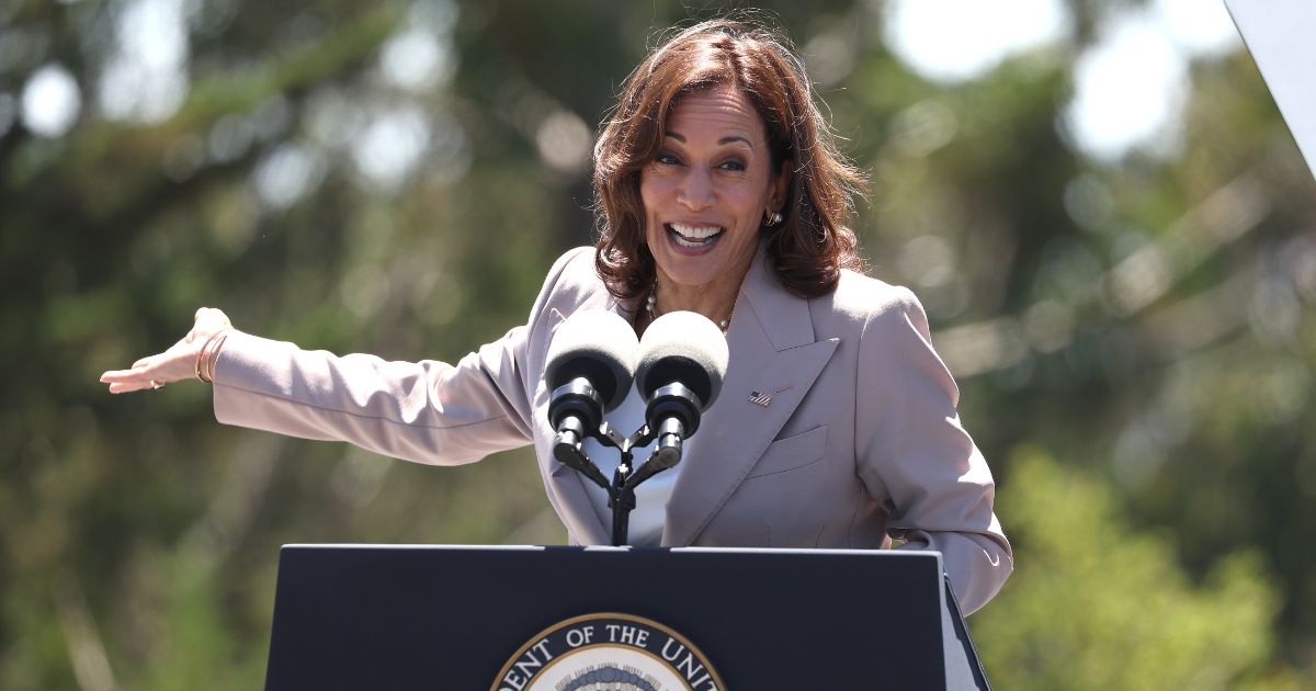 Vice President Kamala Harris speaks at the Chabot Space & Science Center in Oakland, California, on Aug. 12.