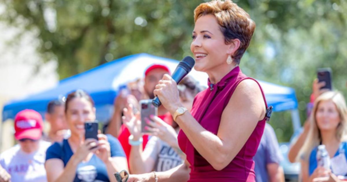 Arizona Republican gubernatorial candidate Kari Lake speaks during a campaign event.