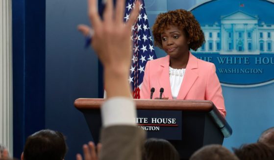 White House press secretary Karine Jean-Pierre is peppered with questions during the daily news conference in the Brady Press Briefing Room at the White House in Washington on Wednesday.