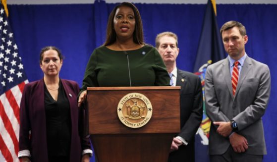 New York Attorney General Letitia James speaks during a news conference on Wednesday in New York.