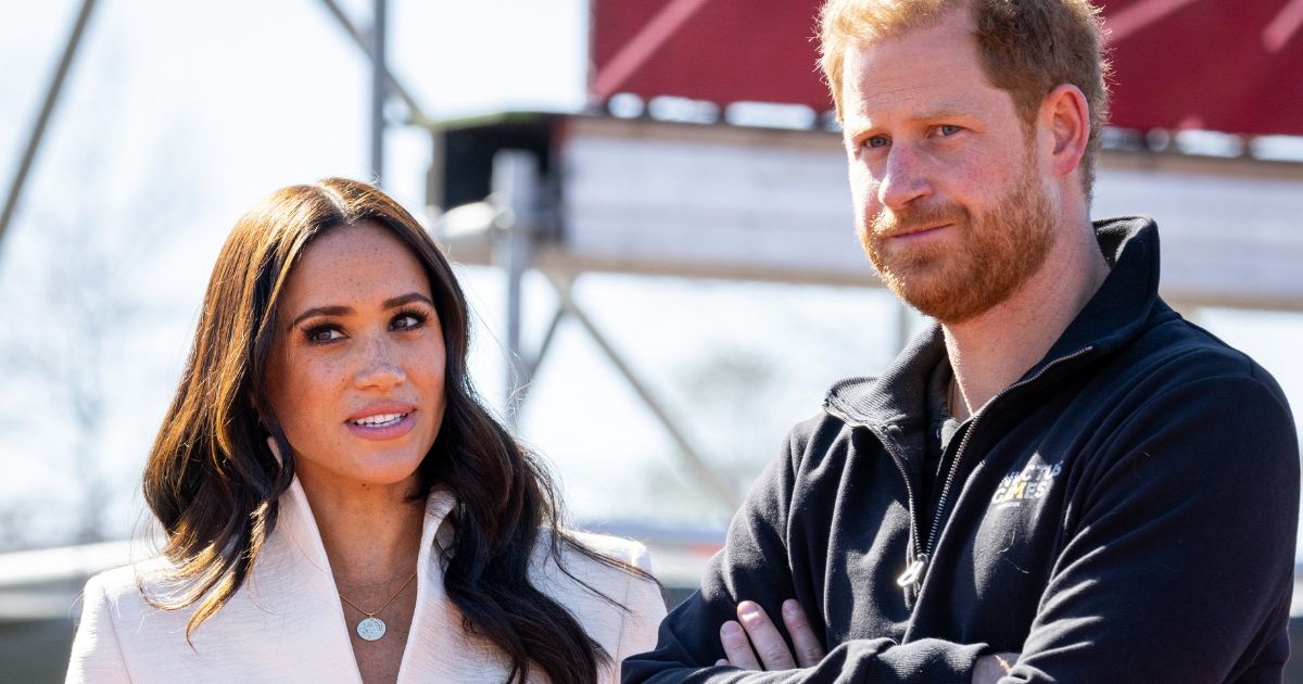 Meghan, Duchess of Sussex, and Prince Harry look on during the Invictus Games at Zuiderpark in The Hague, Netherlands, on April 17.