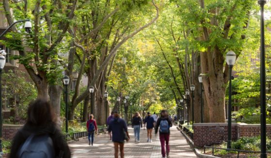 The above stock image is of students walking near the University of Pennsylvania campus.