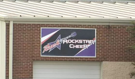 Rockstar Cheer sign on the outside of a building