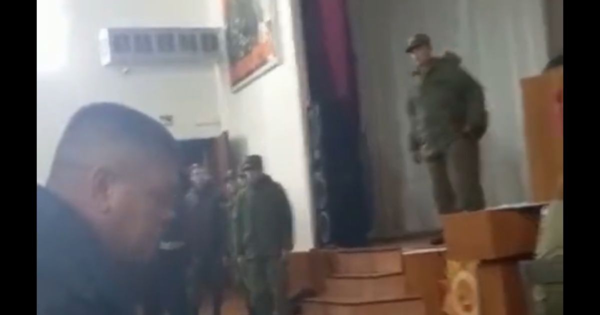 'You are all now military men,' the speaker told the new Russian recruits, according to the translation.