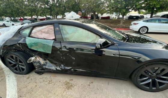 A $155,000 Tesla Model S Plaid was crashed after its owner dropped it off for service in Plano, Texas.