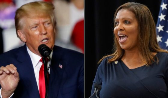 At left, former President Donald Trump speaks at a campaign rally in Youngstown, Ohio, on Saturday. At right, New York Attorney General Letitia James speaks during an event in New York City on June 6.