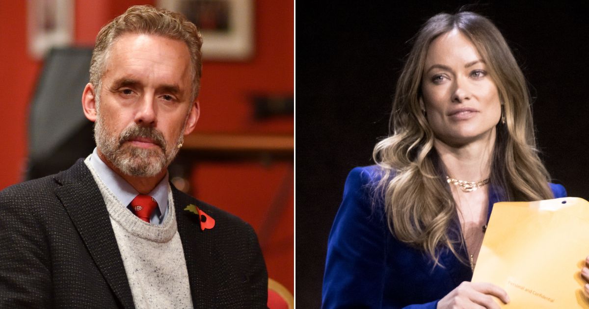 Author and clinical psychologist Jordan Peterson, left; actress/director Olivia Wilde, right.