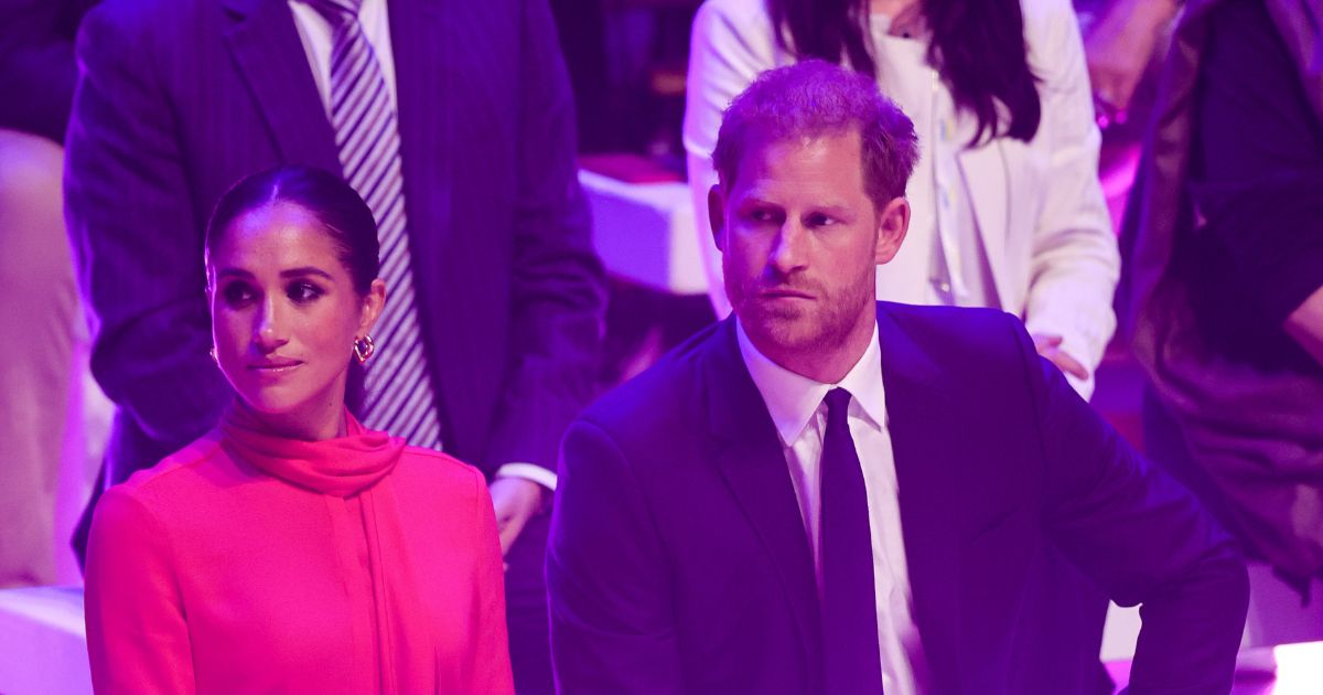 Meghan Markle and Prince Harry, the duchess and duke of Sussex, are pictured Monday during the opening ceremony of the One Young World Summit 2022 in Manchester England.