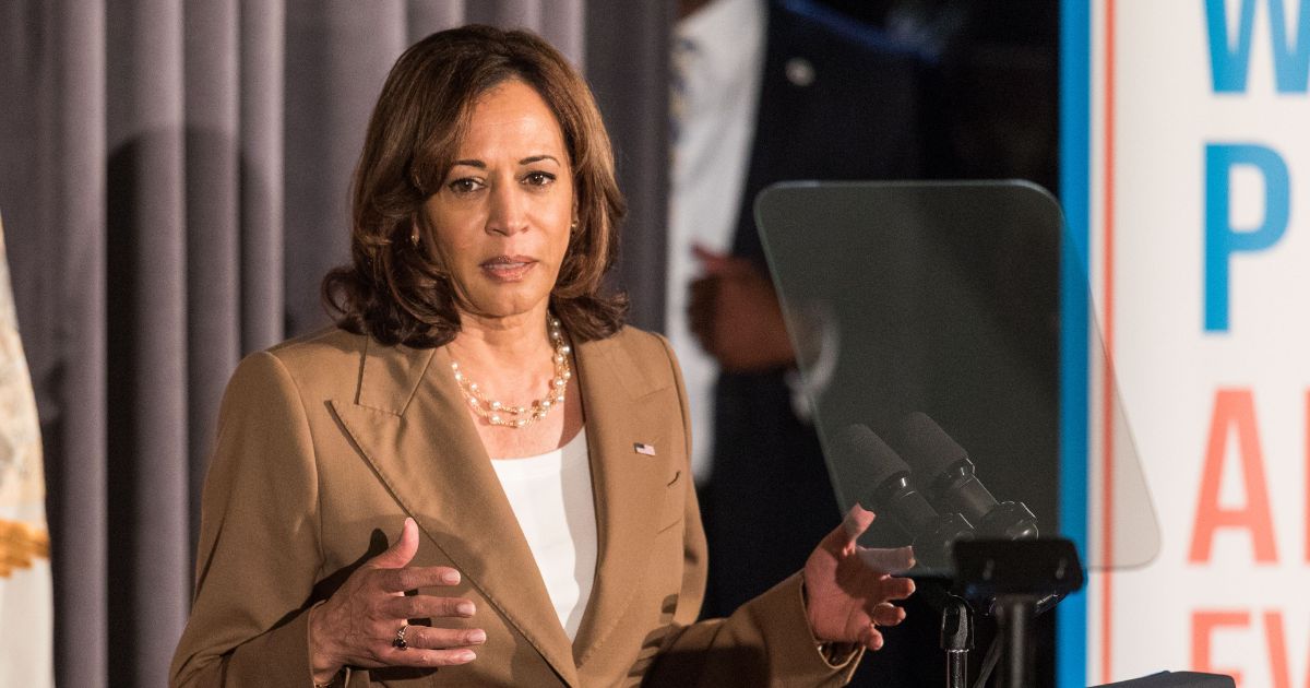 Vice President Kamala Harris, pictured at a Service Employees International Union event in Boston on Labor Day.
