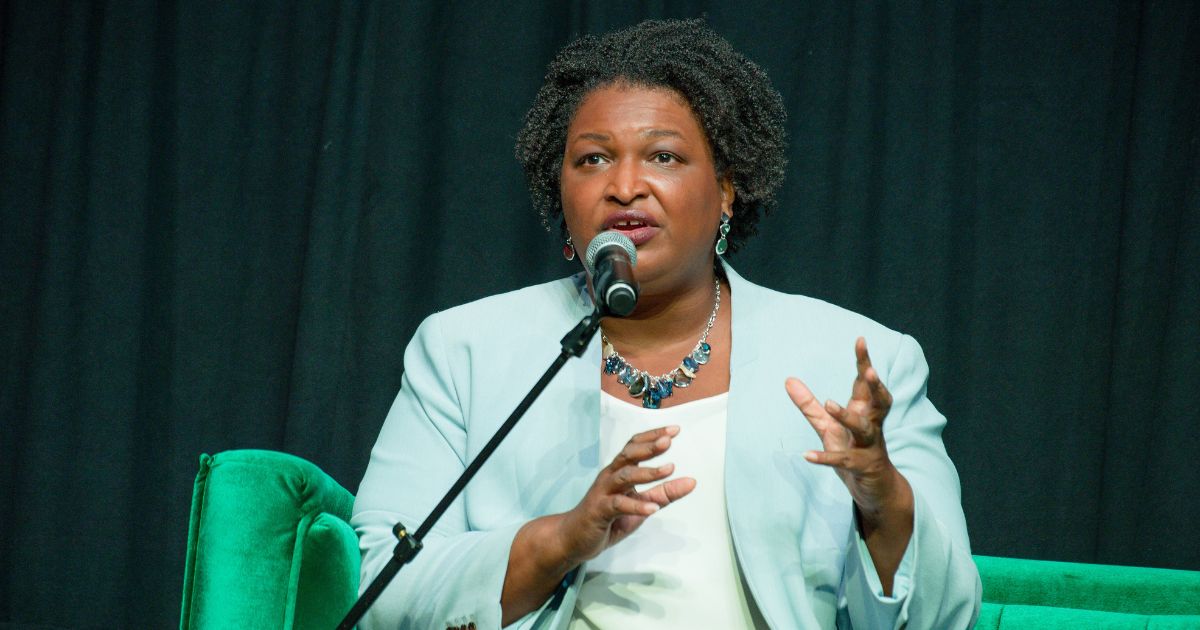 Georgia Democratic candidate for governor Stacey Abrams speaks Monday in Atlanta's Buckhead Theatre.