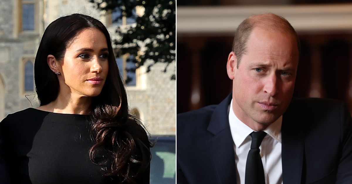 Meghan, Duchess of Sussex, leflt; Prince William, right.