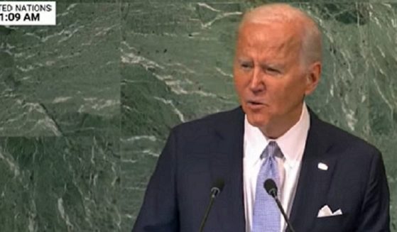 President Joe Biden addresses the United Nations on Wednesday.