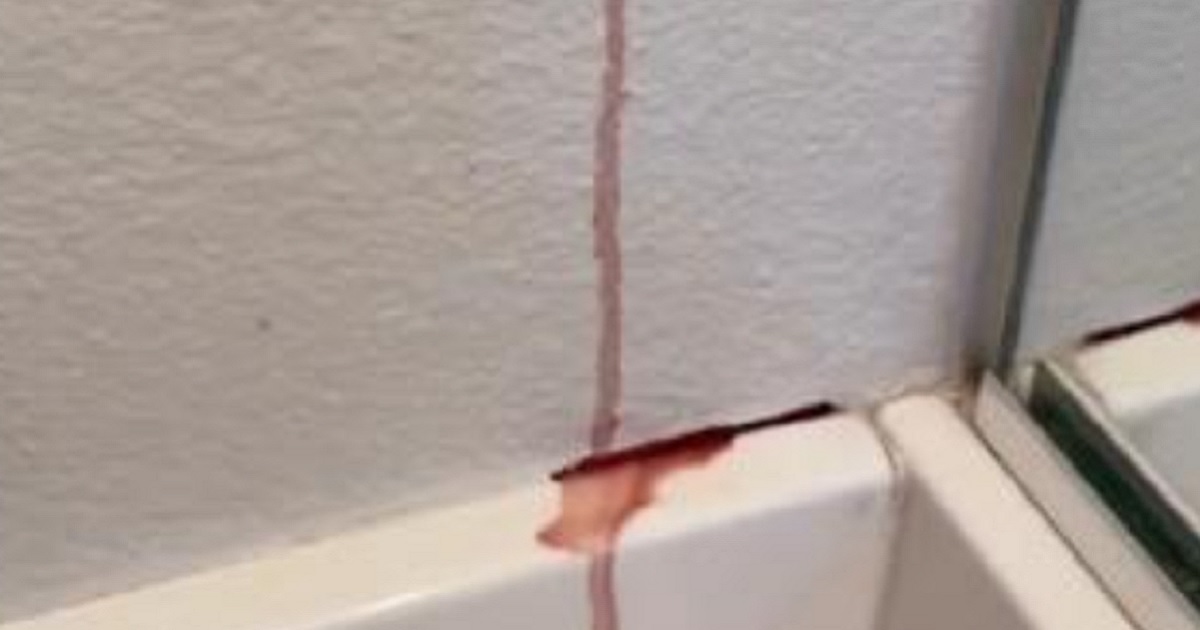A still from a video of a woman's wall "bleeding."