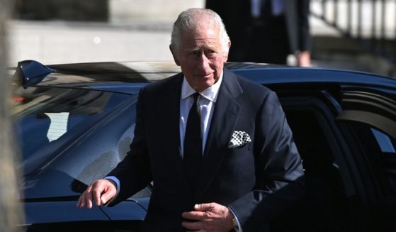 King Charles III arrives for a service of reflection in memory of Queen Elizabeth II at St. Anne's Cathedral on Tuesday in Belfast, Northern Ireland.