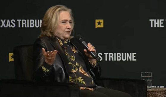 Former Secretary of State Hillary Clinton is interviewed Friday at The Texas Tribune Festival in Austin.
