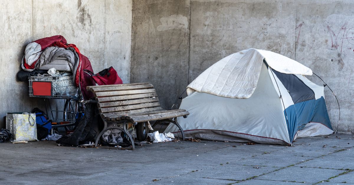 The above stock image is of a homeless camp in Berlin.