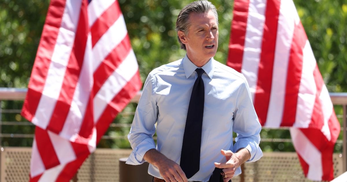 California Gov. Gavin Newsom speaks during a visit to Chabot Space & Science Center on Aug. 12, in Oakland, California.