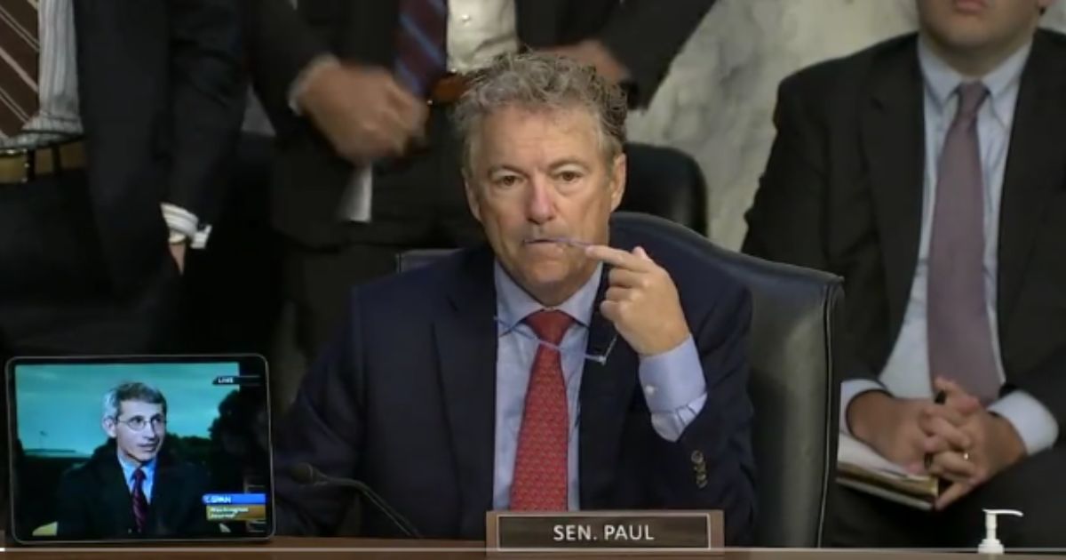 Sen. Rand Paul questions Dr. Anthony Fauci during a Wednesday Senate hearing.