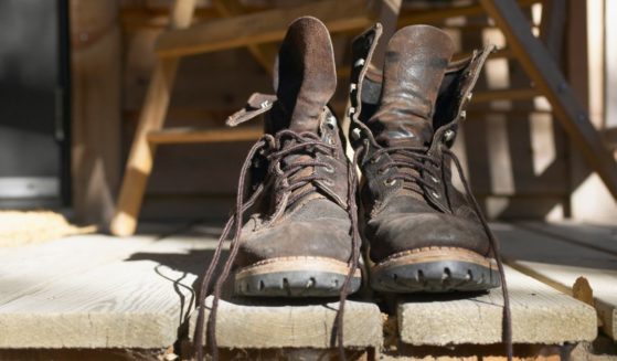 The above stock image is of worn boots.