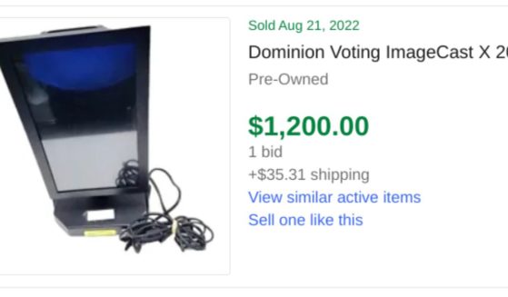 the Dominion Voting machine sold on eBay