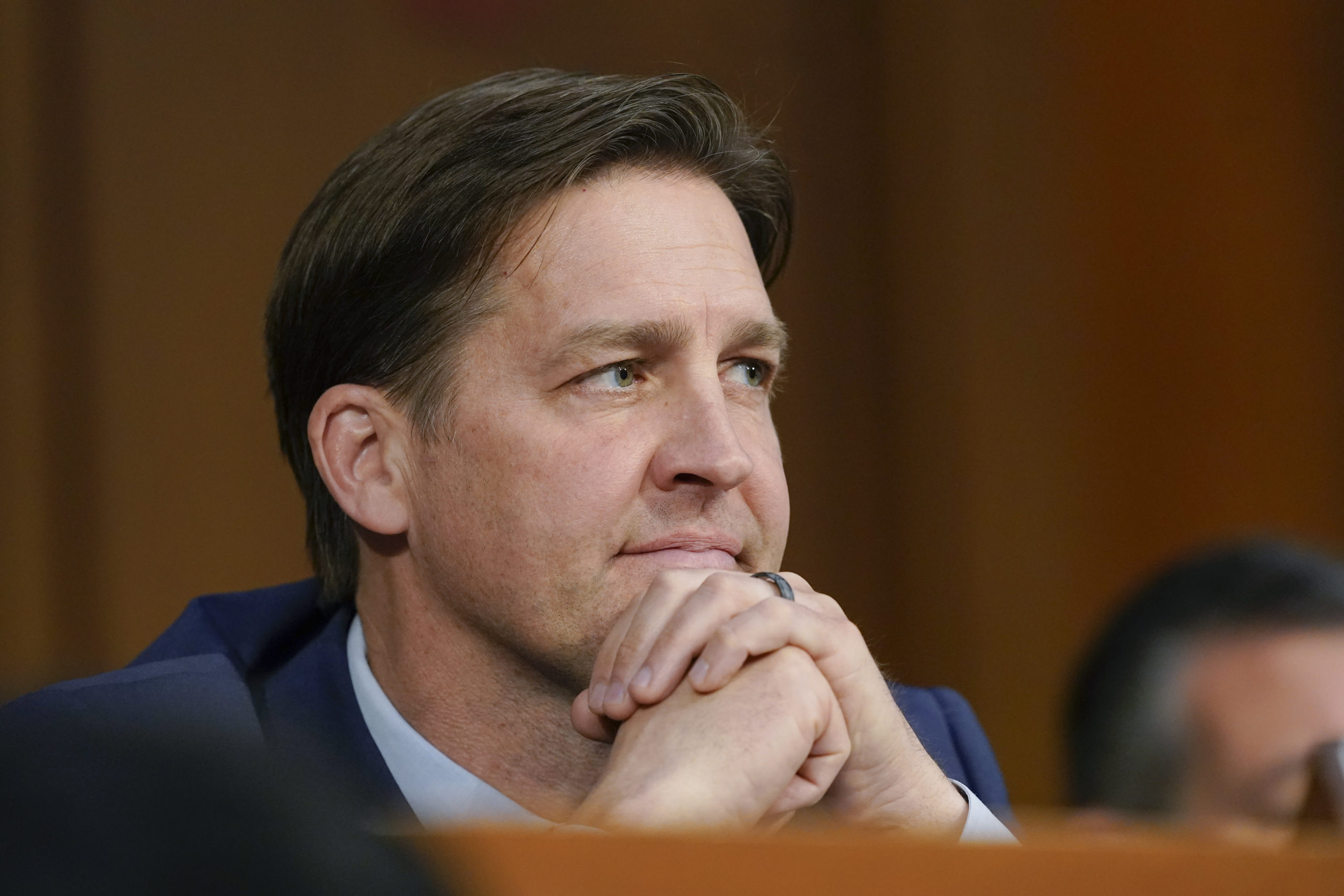 Sen. Ben Sasse, R-Neb., listens during a confirmation hearing for Supreme Court nominee Ketanji Brown Jackson before the Senate Judiciary Committee on Capitol Hill on March 23.